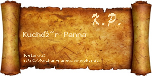 Kuchár Panna névjegykártya